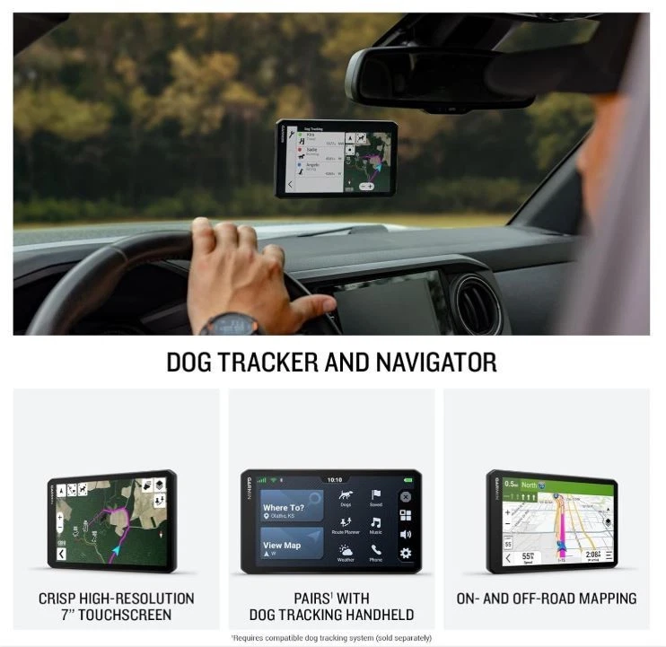 Garmin DriveTrack 72, Dog Tracking GPS Navigator, 7-inch Touch Screen, Pair to Your Garmin Handheld and Track Up to 20 Dogs w/ Wearable4U PowerPack Bundle
