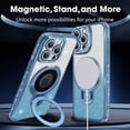 thumbnail image 4 of Magnetic Stand for iPhone 15 Pro Case [Compatible with Magsafe][Built-in Camera Lens Protector] Diamond Glitter Bling Cute Bumper Shockproof Slim Phone Case for Women Girls 6.1", Blue, 4 of 12