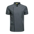 thumbnail image 4 of lionlar Chef Coat Short Sleeve chef Jacket for Restaurant Bakery Grey XXXL, 4 of 7