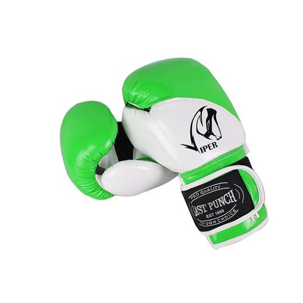 Shelter 952312 12 oz Last Punch Viper Boxing Gloves, White & Green