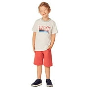 Lucky Brand Kids' Boys 2-Piece Set, White Tee / Red Shorts, Size 7