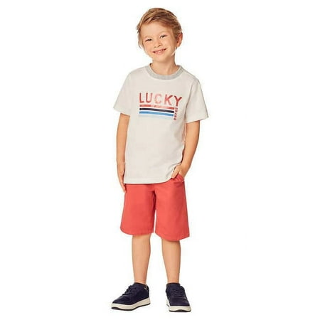Lucky Brand Kids' Boys 2-Piece Set, White Tee / Red Shorts, Size 7