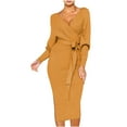 thumbnail image 1 of CEHVOM Femmes Sexy à Manches Longues Solide Robe Bandage Partie Skinny Robe, 1 of 7