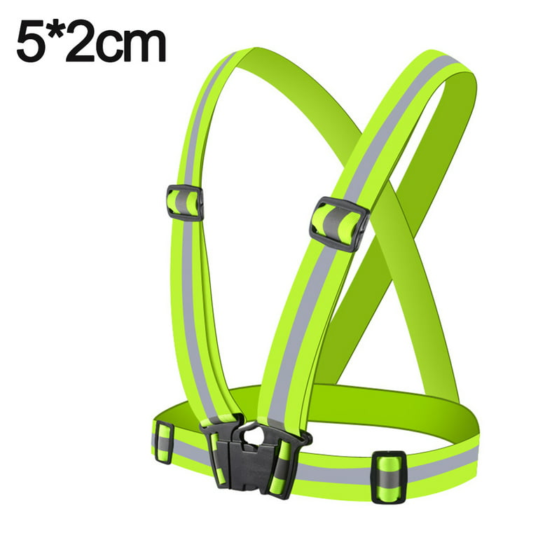 Reflective Vest Running Gear 2Pack, High Visibility Adjustable Safety Ves  for Night Cycling,Hiking, Jogging,Dog Walking,green，G185510 