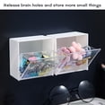 thumbnail image 6 of Bxaolu 2-in-1 Cotton Pad Holder & Dispenser, Wall Mounted Organizer with Storage Box for Cotton Balls, Floss, Hairpins, Rubber Bands, Clips (White,1Pack), 6 of 9