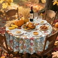 thumbnail image 4 of Fall Tablecloth Maple Leaf Table Cover Autumn Leaves Party Tablecloths Thanksgiving Round Table Covers for Harvest Holiday Party Farmhouse Kitchen Decor 70In, 4 of 7