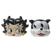 Botega Exclusive Betty Boop & Bimbo Head Ceramic Salt and Pepper Shaker Set American Classic Novelty Collectible 3 Tall