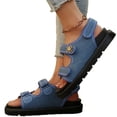 thumbnail image 4 of Women's Summer Sandals Women's Fashion Casual Versatile Denim Spring And Summer Roman Thick-Soled Sandals Blue, 4 of 6