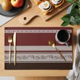 thumbnail image 2 of Red Floral Placemats Set of 8 Modern Farmhouse Leaves Brown Striped Place Mats Indoor Wipeable Table Mats Washable Cloth Dining Table Placemats for Kitchen Holiday Party Home Decor 13x19 Inch, 2 of 9