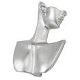 thumbnail image 3 of Maniquí de exhibición de joyería, resina plateada de alto brillo, multifuncional, decoración del hogar, pendiente, busto para collar M, 3 of 12