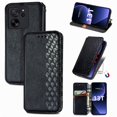 thumbnail image 1 of For Xiaomi 13T / 13T Pro Cubic Grid Pressed Magnetic Leather Phone Case(Black), iPhone 13 Pro Max, 1 of 8