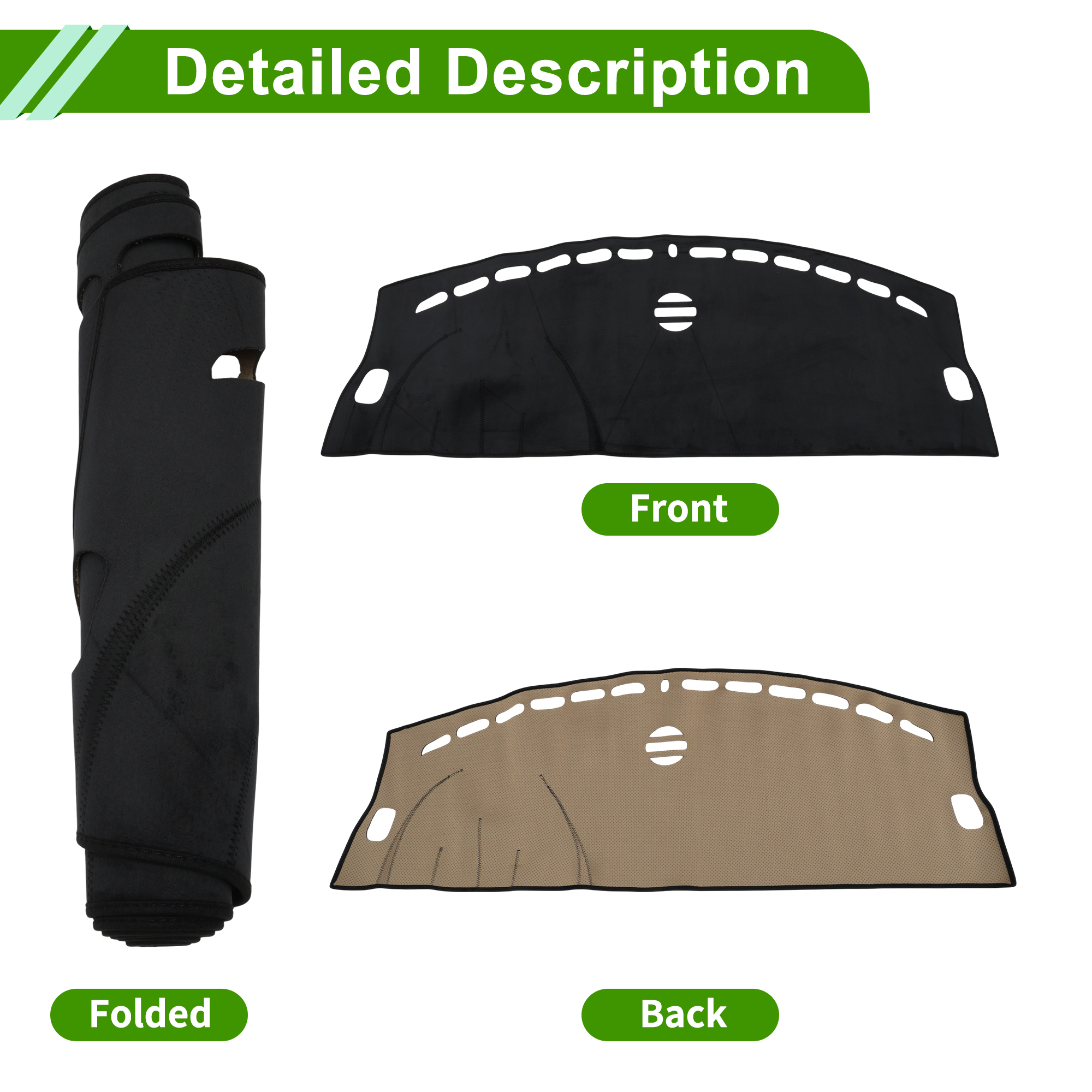 Unique Bargains Dashboard Cover for Jaguar XF 2008-2015 Dash Cover Mat Carpet Center Console Dash Cover Mat Car Interior Anti-Slip Flannel Black 1 Pc