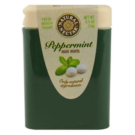 Natural Nectar Mini Mints - Peppermint - .5 Oz - Case Of 18