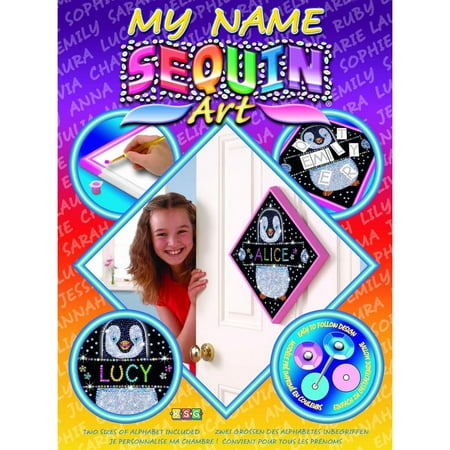 Penguin Craft Kit - My Name Sequin Art - Penguin Sparkling Arts and Crafts Picture Kit