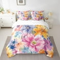 thumbnail image 2 of Manfei Colorful Flowers Bedding Comforter Set 7 Pieces for Female Men,Spring Garden Full Bedding Set Lightweight,Exotic Style Fitted Sheet Flat Sheet,Lightweight Room Decor,Reversible, 2 of 8