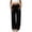 #03 Black 【Mix & Match: Stock Up on Your Favorite Colors】, variant on Women's Soft Nylon Spandex Stretch Pants, Mid-Waisted Tummy Control Wide Leg Fit, With Functional Side Pockets, Running, Walking, Yoga, Workout & Everyday Casual | TruHer,Black M
