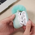 thumbnail image 3 of Kaleidio Case For Apple AirPods Pro [Thick Silicone] Fluffy Fur Ball Key Chain [Strap] Accessory Cover [Glittery Mint Green], 3 of 6