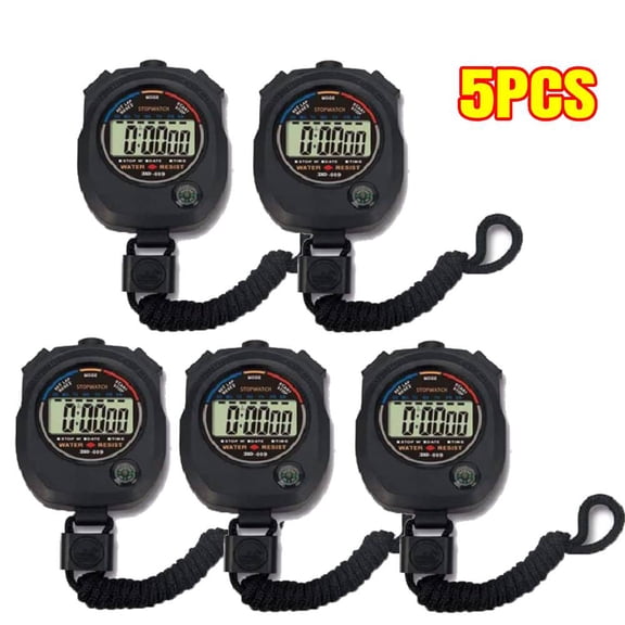 5PCS Digital Stopwatch Timer - Interval Timer with Large Display for Outdoor Sports Lightweight and Accurate Measurement Weather Use