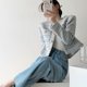 thumbnail image 5 of Chaqueta corta elegante con botones de perlas de Rimocy para mujer, abrigo de tweed de cuello redondo a la moda coreana, abrigos cortos elegantes con bolsillos para mujer, 5 of 6