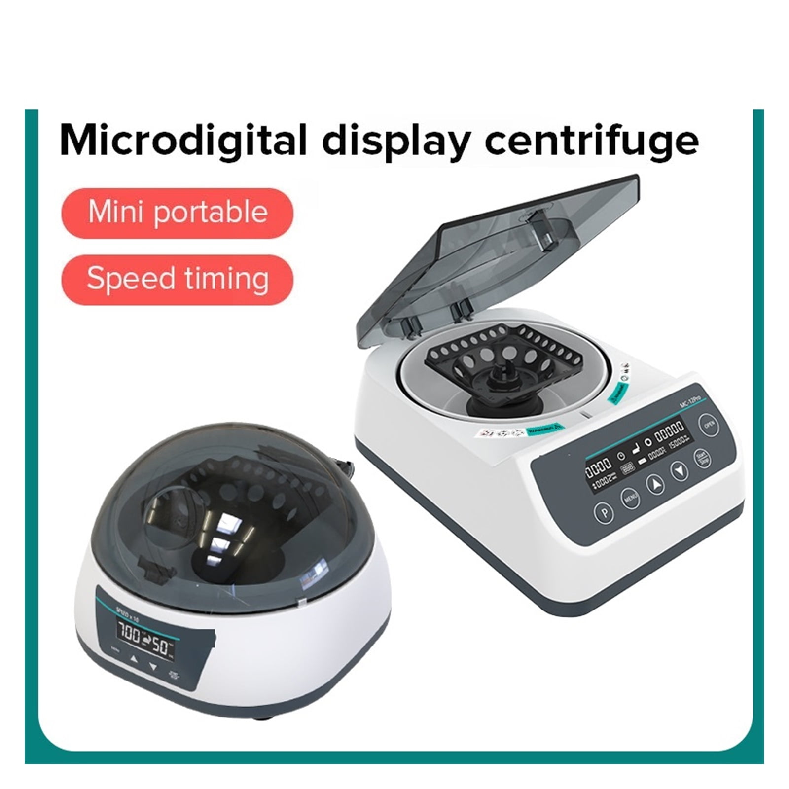 Pcr Micro Centrifuge Machine Digital High-speed Prp Plasma Centrifuge Lab 12000rpm 0.2/0.5/1.5/2ml Centrifuge Tube ,Easy to Operate