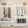 thumbnail image 5 of 2 Packs Closet Rack with Hanging Rod, 47.2in Wall Mounted Clothes Rack with Top Shelf, Walk in Clothing System, Heavy Duty Shelf Hanging Rod for Laundry Room, Closet Storage, Garage, 5 of 16