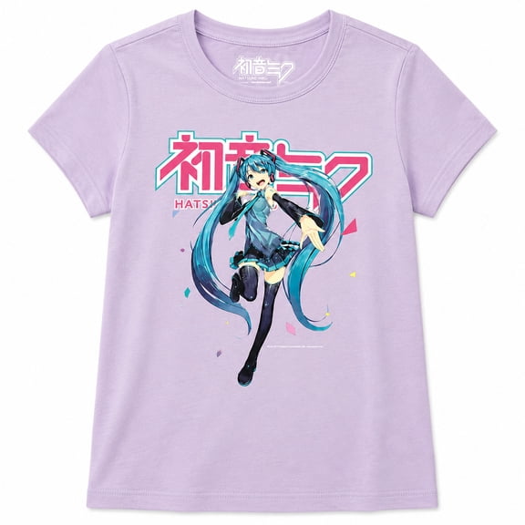 Junior Girls Anime T-Shirt Purple/Multi Color, Size S