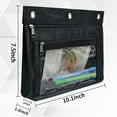 thumbnail image 2 of 2 Pack Pencil Pouch Stationery Bag for 3 Ring Binder, Expandable Large Capacity Binder Pouches with Zipper, Pen Pencil Holder Case with Clear Window, 2 of 6