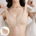 thumbnail image 2 of XIYON Women Soft Comfortable Bra Seamless Front Closure Bra Soft Breathable Post Bra For Prosthetic Comfortable, 2 of 9