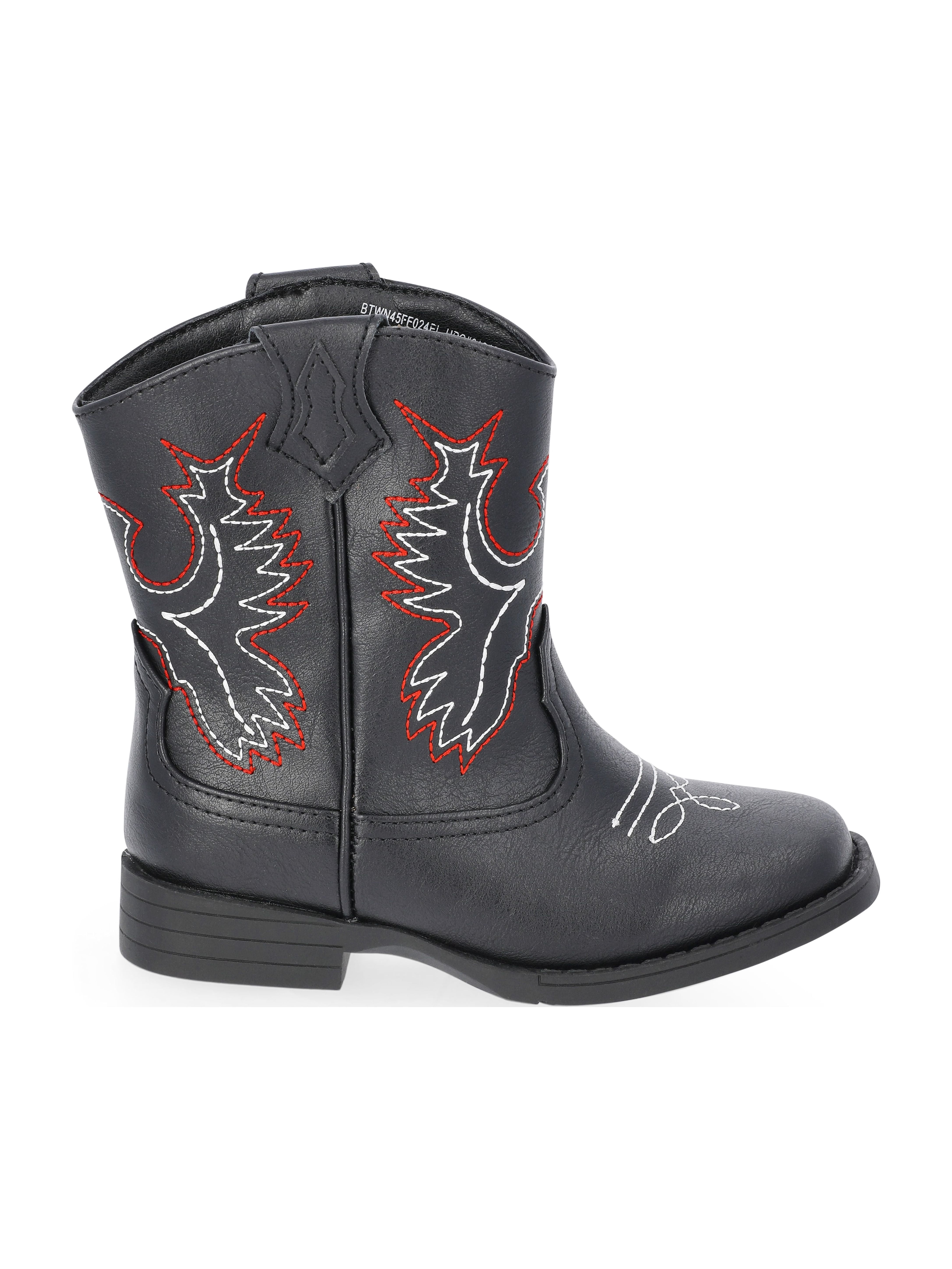 Wonder Nation Toddler & Boys Faux Leather Western Boots