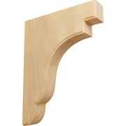 Ekena Millwork 1 3/4"W x 8 1/2"D x 11"H Bedford Wood Bracket, Red Oak