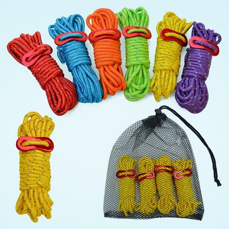 

AutumnFall legend Camping Gear Outdoor Camping Tent Rope 4mm Thick Reflective Rope Draw Rope 4 Meters Wind Rope