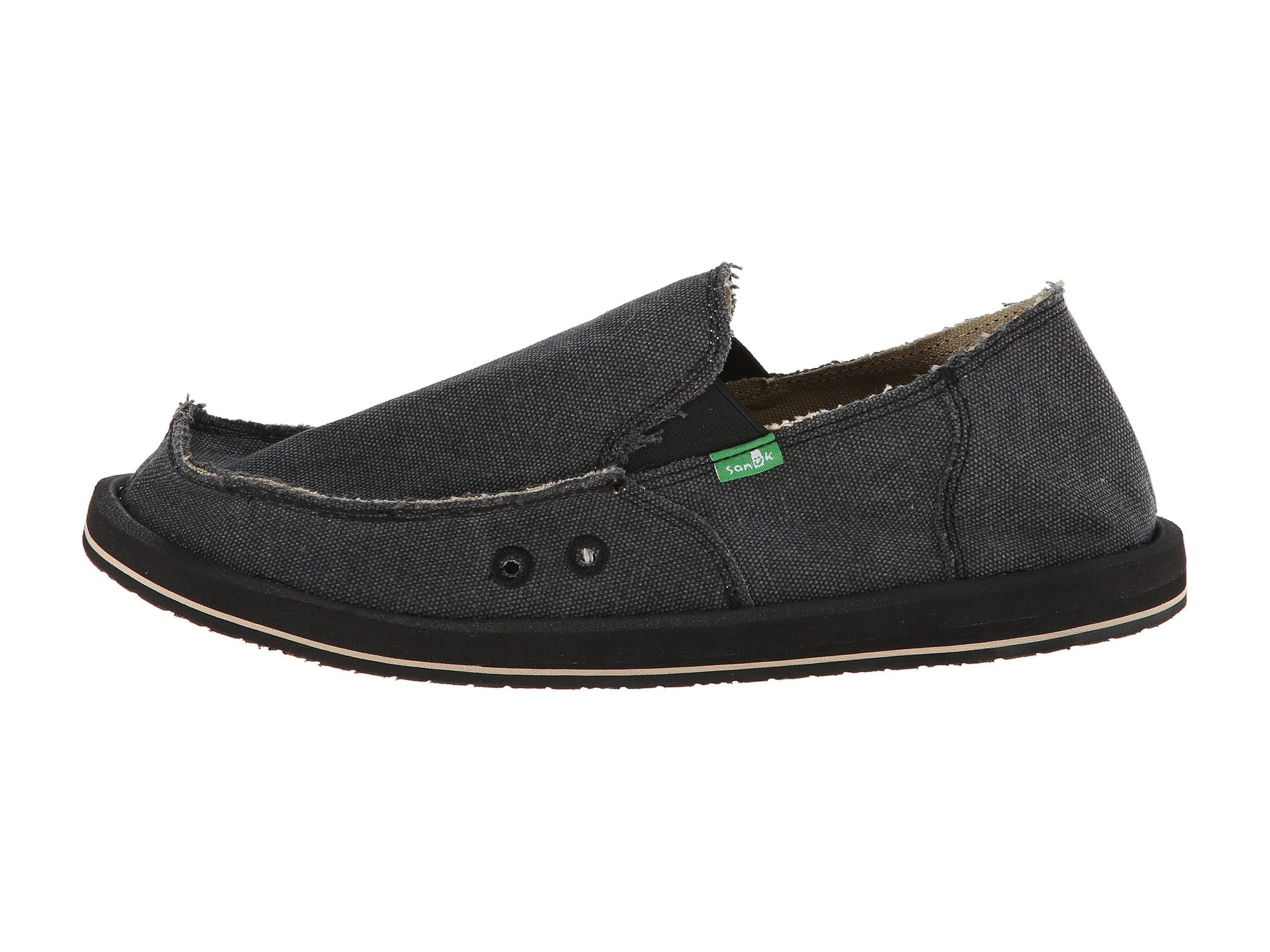 Sanuk SMF1001L Vagabond Big & Tall Slip On Shoes Charcoal Sanuk Vagabond Canvas Shoe | SMF1001-CHR Grey - Walmart  main image 3