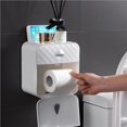 thumbnail image 2 of stanreset Paper Towel Dispenser Wall Mounted No-drilling Paper Towel Holder Bathroom Coreless Toilet Dispenser Garbage Bags Holder Home Paper Extraction Dispenser white, 2 of 6
