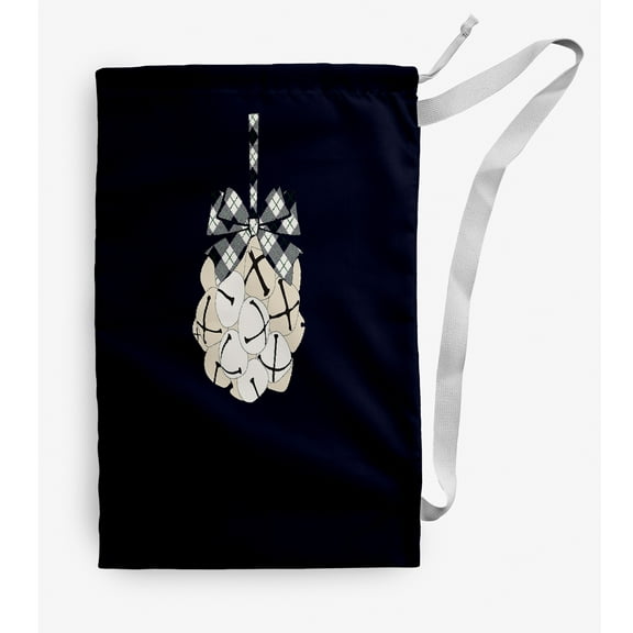 Simply Daisy Jingle Bells 18 x 29 inch Navy Laundry Bag