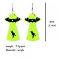 thumbnail image 6 of RSAMD Neon Green Acrylic Spider Halloween Earrings Alien UFO Tunnel Women Fall Jewelry-Ghost, 6 of 9