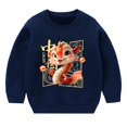 thumbnail image 2 of XXWXYD Boys Girls 2025 Chinese New Year 𝖲nake Sweatshirt, Winter Pullover Hoodie Round Neck Cozy Celebration Kids Outfit, 2 of 4