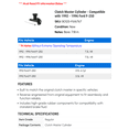 thumbnail image 2 of Clutch Master Cylinder - Compatible with 1992 - 1996 Ford F-250 1993 1994 1995, 2 of 2