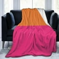 thumbnail image 6 of Yibo Flannel Blanket Bold Girly Hot Pink Fuchsia and Orange Paint Vibrant Cozy&Soft Plush Pink Blankets for Bed Couch Living Room Sofa Chair, 6 of 9