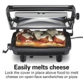 thumbnail image 6 of Hamilton Beach Panini Press Sandwich Maker & Electric Indoor Grill, 10" x 8" Nonstick Grill Plates, Chrome, 6 of 9