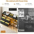 thumbnail image 5 of SEDETA 59" File Cabinet, 2 Drawers Filing Cabinets for Home Office fit Legal/Letter/A4 File, File Cabinet with Lock & Power Outlets, Printer Stand with Storage & LED Lights, Black, 5 of 9