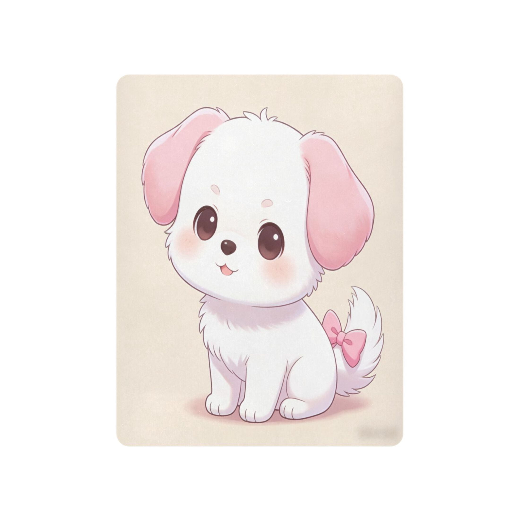 Baby Essentials 52”x 28”- Standard Cotton-like Modal Elastic- Cute White Dog Design Crib Sheets for Newborns and Toddlers