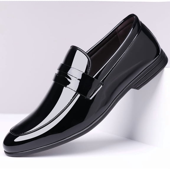Men's Patent Leather Penny Loafer Dress Shoes