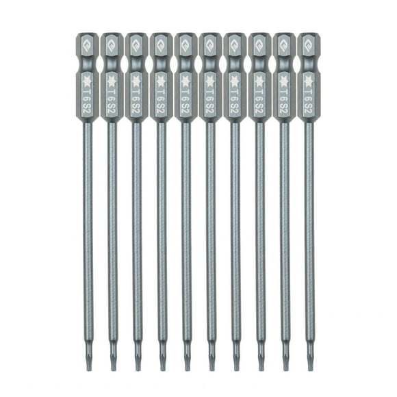 10-Piece Torx Bit Set 1/4-inch Drive Tamper Proof Torx Bit Set 3.93-inch Long Steel Magnetic Screw Driver Bit Set for Power Screwdriver Electric Hand Drill