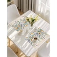 thumbnail image 5 of Floral Eucalyptus Leaves Placemats Set of 12, Daisy Summer Botanical Vintage Placemats for Dining Table, Place Mats for Kitchen Tabletop, Waterproof Wipeable Dining Table Mats Set, 5 of 9