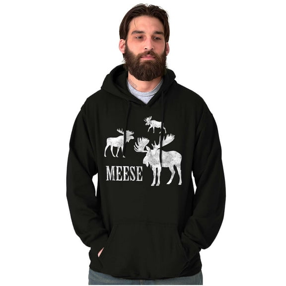 Funny Meese Moose Animal Humor Hoodie Sweatshirt Women Men Brisco Brands S