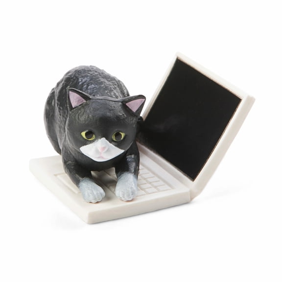 Bothering White Socked Cat Mini Figure
