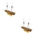 thumbnail image 1 of Youkk DIY Ship Assembly Model Classical Wooden Sailing Home Decor Wood Boat Type 2 2Set, 1 of 1