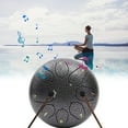 thumbnail image 3 of Steel Tongue Drum Rain Drum for Outside Garden, 6 Inch 6 Note Rain Chime, Handpan Drum with Drumsticks Gifts, Instrument Soothing Sound Steel Tongue Drum, 3 of 5