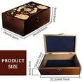 thumbnail image 2 of Caja de madera para guardar recuerdos, diseño de manos misteriosas, fase lunar grabada, cuadrada, de pino, para tarot., 2 of 9