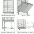 thumbnail image 5 of Alden Design 54" Metal Rolling Bird Cage with Detachable Stand, Light Gray, 5 of 10